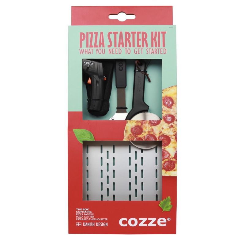 Cozze Gavesæt Med Pizzaspade Termometer & Pizzaskære Dele - Cozze Pizzaspade - 5708614903803