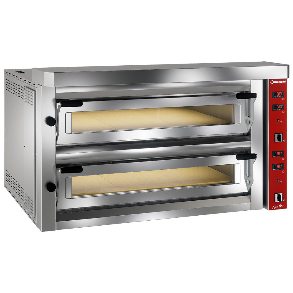 Elektrisk Pizzaovn Ekstra Stor 2x6 Pizzaer 350mm Fuldt Ildfast Sten - Diamond Pizzaovn