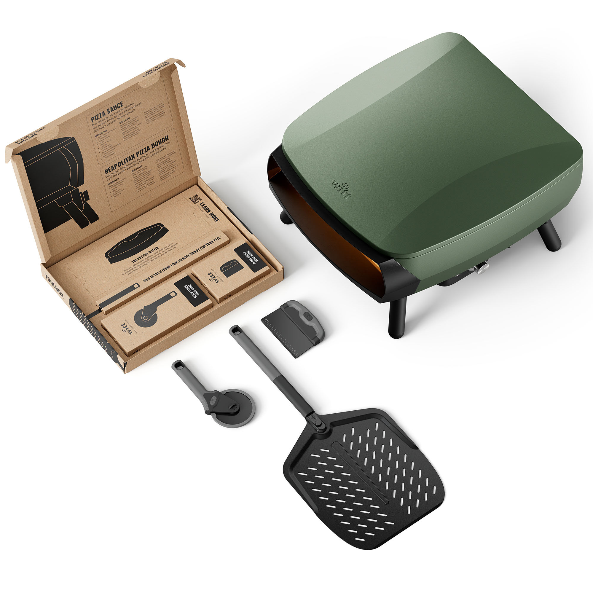 Grøn Witt Piccolo Rotante & Pizzaovn Inkl Toolbox - Witt Pizzaovn  - 5707582040992
