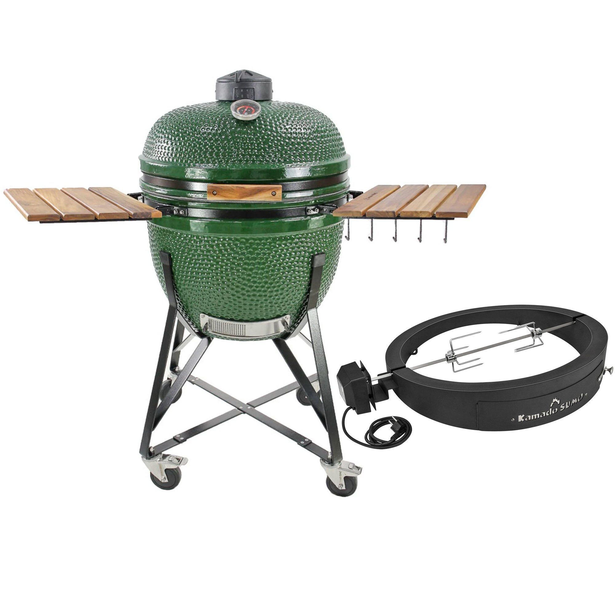 Grøn Kamado Sumo Maxi Kulgrill Grillmesterens Rotisserie Pizzaovn - Kamado Sumo Pizzaovn