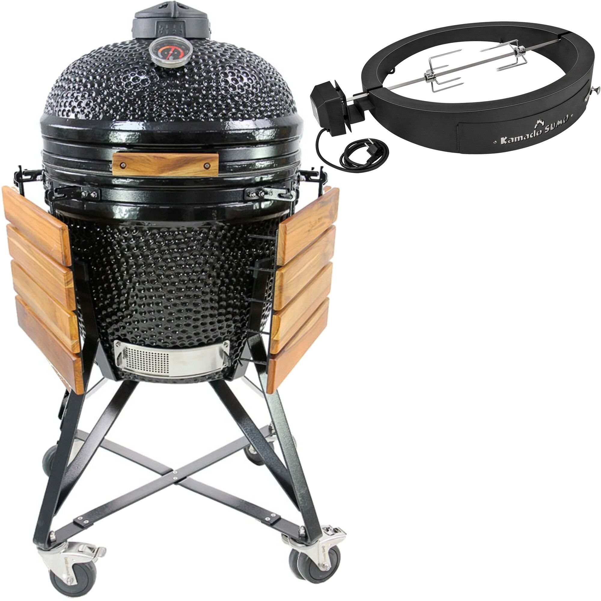 Sort Kamado Sumo Sumo Midi Grillmesterens Rotisseri Pizzaovn - Kamado Sumo Pizzaovn